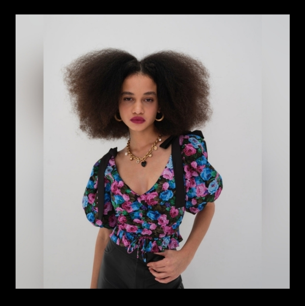 NWT Love And Lemons Maggie Crop Top Midnight Rose XXS & XS